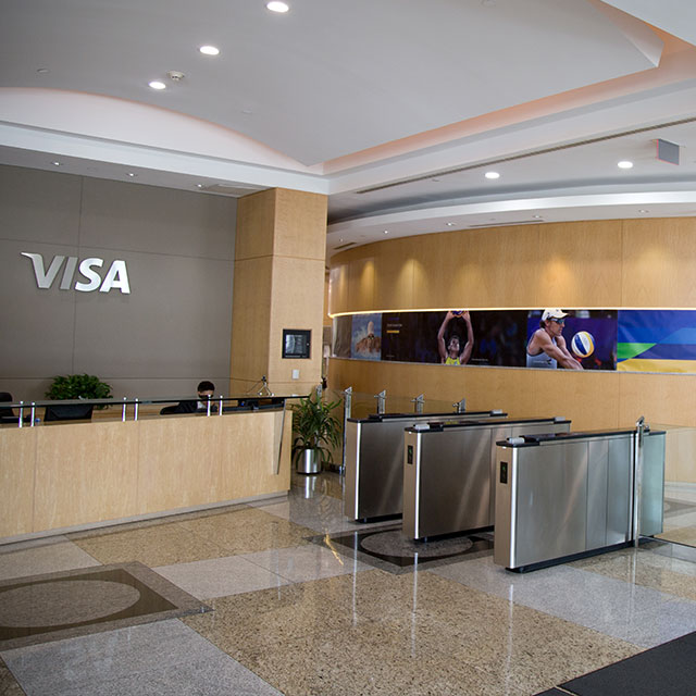 Lobby of the Visa Innovation Center in Miami. 